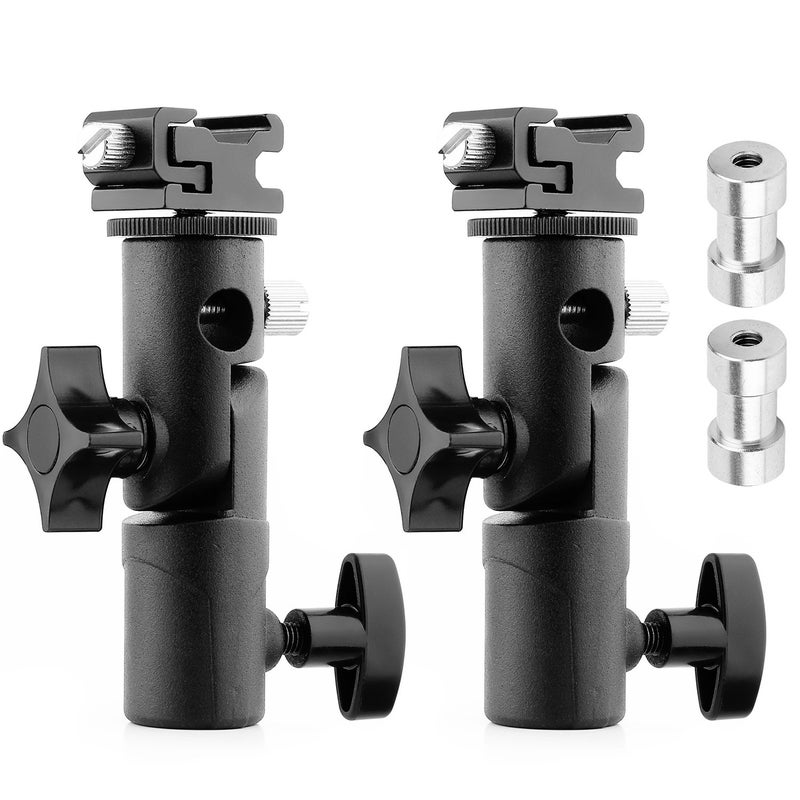 Anwenk 2Pack Anwenk Camera Flash Speedlite Mount Swivel Light Stand Bracket with Umbrella Reflector Holder for Camera DSLR Nikon Canon Pentax Olympus and Other DSLR Flashes Studio Light LED Light - Image 1